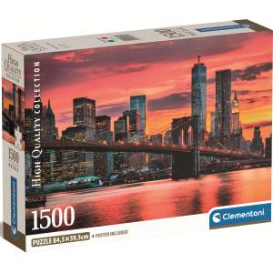 Clementoni Пъзел Clementoni от 1500 части - Залез над Ийст Ривър (31712)