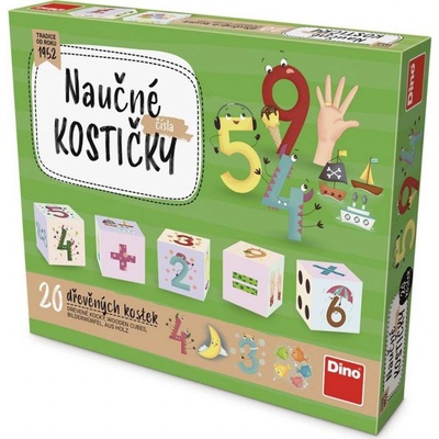 Dino obrázkové kostky Čísla 20 kostek