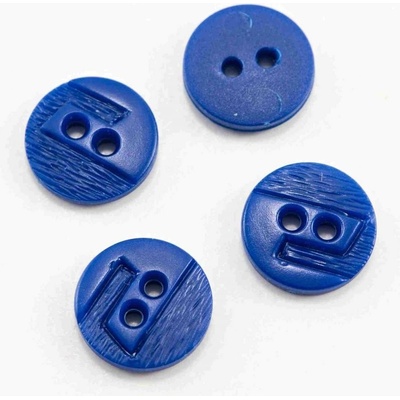 Dierkovaný gombík - modrá - priemer 1,4 cm