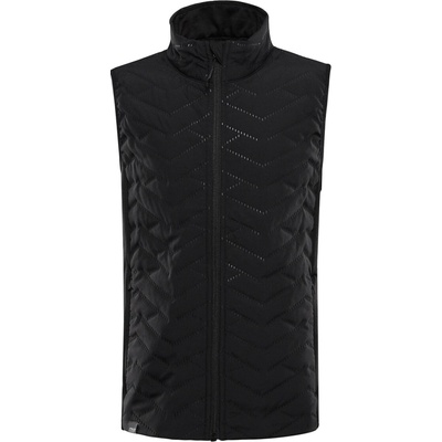 Alpine Pro Berfo 2 dětská zateplená vesta s reflexními prvky černá