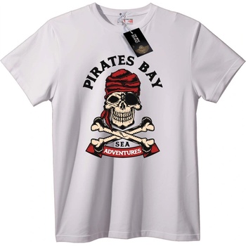 NOONEBRAND Тениска Пиратски Skull Приключения - L, White