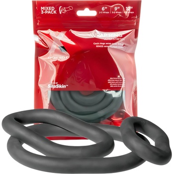 Perfect Fit Brand Ultra Wrap - дебели пенис пръстени комплект - черно (3бр)