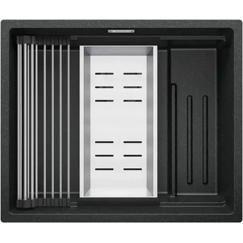 Твоят Стил Графит гранитна мивка за вграждане под плот Прага 60 Level 560 x 470 мм