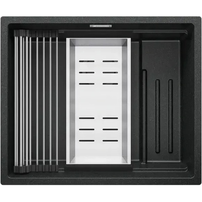 Твоят Стил Графит гранитна мивка за вграждане под плот Прага 60 Level 560 x 470 мм