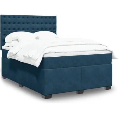 vidaXL 11461.3293246 Boxspring postel s matrací modrá samet