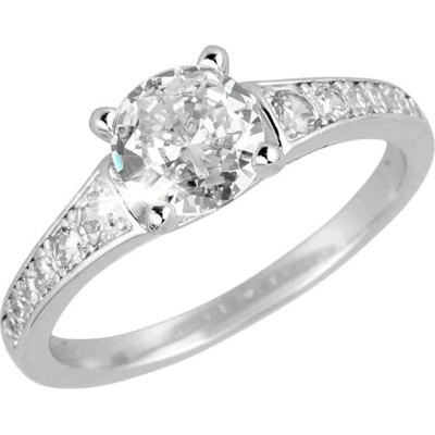 Evolution Group Luxusný strieborný prsteň s trblietavými zirkónmi 15009.1 crystal