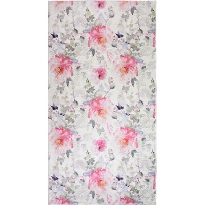 Vitaus Килим подходящ за пране в розово и цвят слонова кост 80x150 cm Pink Garden - Vitaus (KRN-6206-80x150)