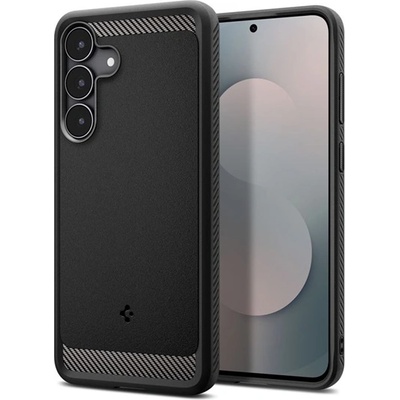 Spigen Samsung S25 FE SPIGEN RUGGED ARMOR силиконов протектор за телефон, устойчив на удари, карбонова шарка, черен ACS10025 (ACS10025)