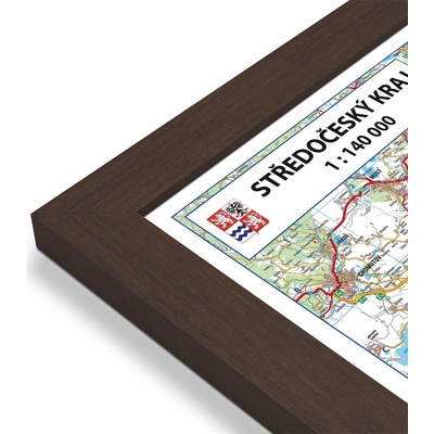 Excart Maps Středočeský kraj - nástěnná mapa 135 x 100 cm Varianta: mapa v dřevěném rámu, Provedení: Pegi skořice
