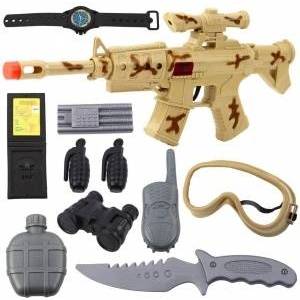 LEAN Toys Military Rifle Set With Rifle Accessories Sound Shot Sand