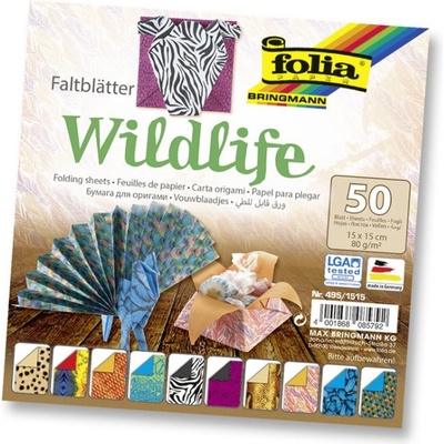 Folia Origami papíry na skládání 15 x 15 cm - divočina 80 g