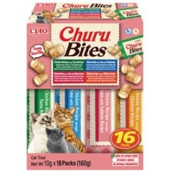 INABA Cat Churu BITES с пилешко месо, разнообразни вкусове, 16 x 10 г (160 г)