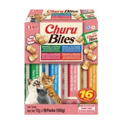 INABA Cat Churu BITES с пилешко месо, разнообразни вкусове, 16 x 10 г (160 г)