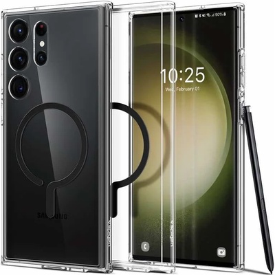 Spigen Ultra Hybrid OneTap MagSafe Case - хибриден кейс с висока степен на защита с MagSafe за Samsung Galaxy S23 Ultra (прозрачен)