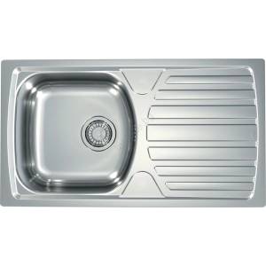Alveus 1136539 - Кухненска мивка BASIC 78x43, 5 cm инокс/сатен, с голям отвор за отпадна вода (AV0012) Мивка за вграждане