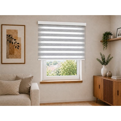 ZEBRA-SHOP ROLETA DEN A NOC MAXI PREMIUM ŠEDÝ MELÍR BH 17M 200 x 150 cm stříbrná vpravo