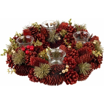 MagicHome Veniec červený adventný 37 x 9 cm