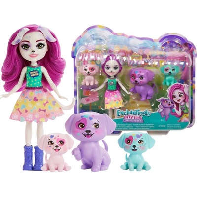 Mattel Enchantimals City Tails Main Street Dessa Dalmatian Family