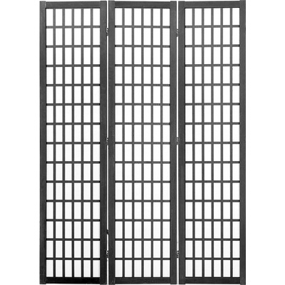 SucceBuy Paraván 3dílný 120,5 x 170 cm Japonský styl otočný a skládací dřevěný