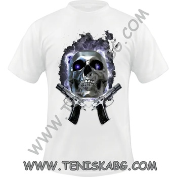 Image 1 of Fruit of the Loom Тениска - Череп с два пистолета
