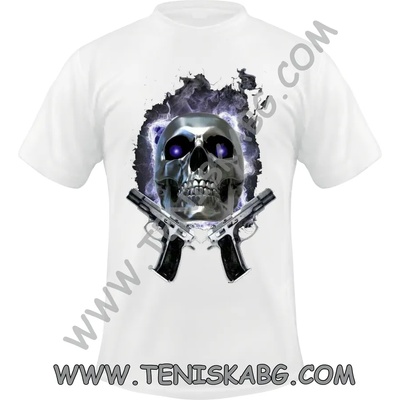 Fruit of the Loom Тениска - Череп с два пистолета