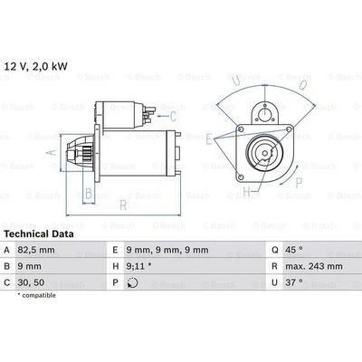 BOSCH Startér 0986017790
