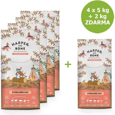 Harper and Bone Cat Sterilised divoké hory 4 x 5 kg