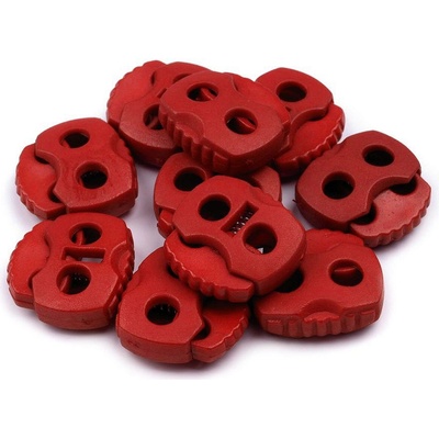 Prima-obchod Brzdičky s dvěmi dírkami 20x20 mm, barva 3 červená tmavá