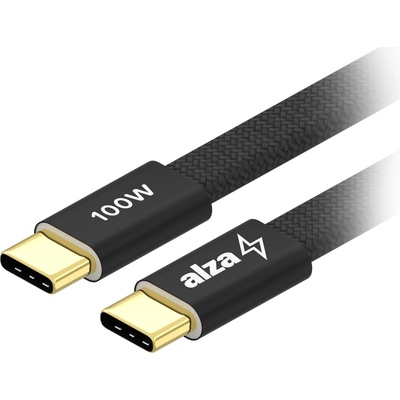 AlzaPower APW-CBTC8010B AluCore Flat Magnetic USB-C to USB-C 2.0 100W 1m černý