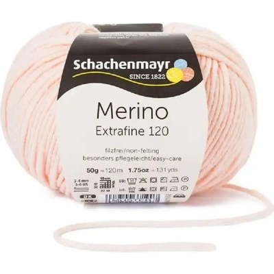 Schachenmayr Merino extrafine 120 Narůžovělá 124