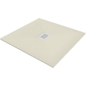 Mexen Hugo квадратно SMC корито за душ 80 x 80 см, бежово, бяла решетка - 42698080-W (42698080-W)