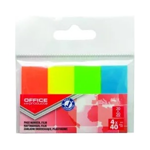 Office Products Индекси pp 20х50мм 4цв х 40л наситени