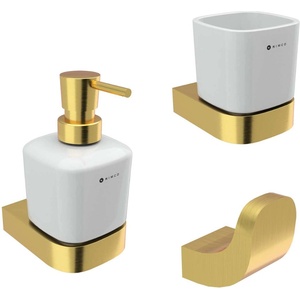 Nimco Nikau - Комплект аксесоари за баня, матирано злато NKZ set-31K-T-Z (NKZ set-31K-T-Z)