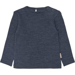 Mikk-Line Детски вълнен пуловер Mikk-Line Small Kid's Merino Wool L/S Top Merino longsleeve - Melange Blue Nights - размер 68 (EU) (704-6011-0113)
