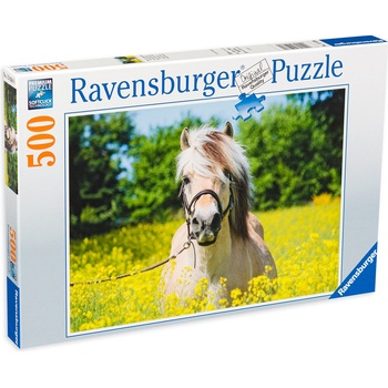 Ravensburger Пъзел Ravensburger от 500 части - Бял кон (15038)