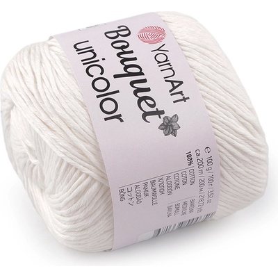 Bavlněná pletací příze Bouquet Unicolor 100 g, střední, 1 (3201) Off White