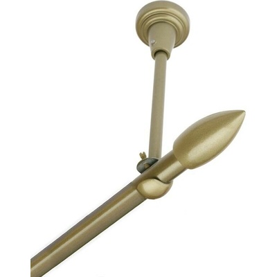 OK-GarnýžeCZ Garnýž kovová jednořadá 16mm Špice zlatá antik 230 cm do stropu / na tunýlek - bez kroužků