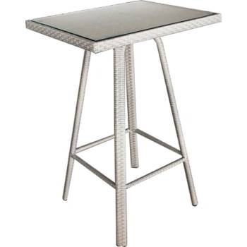 Horecano Бар маса правоъг. 76х61х110(gg-bt6012-1)(pvc ратан/алуминиева рамка) (0195227)