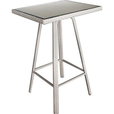 Horecano Бар маса правоъг. 76х61х110(gg-bt6012-1)(pvc ратан/алуминиева рамка) (0195227)