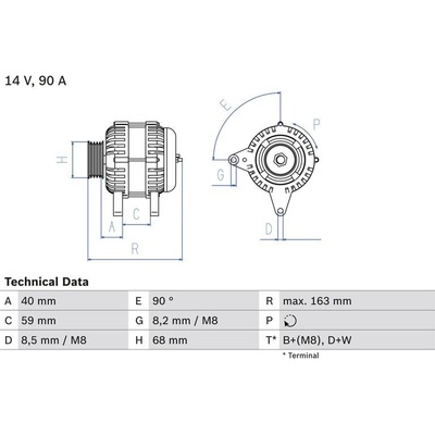 BOSCH 0 986 040 330 generátor (0986040330)