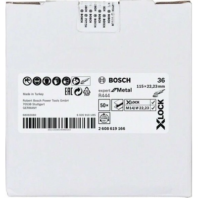BOSCH X-LOCK Fíbrové brúsne kotúče Expert for Metal systému Ø 115 mm, G 36, R444 2608619166