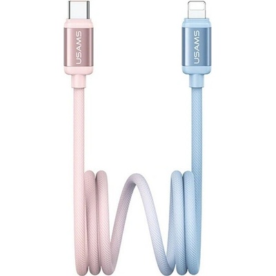 Usams SJ757USB03 BICOLOR dátový Type-C – Lightning 120cm modrý růžový