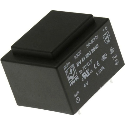Hahn BV EI 303 2030 transformátor 1,9VA 230V//6V