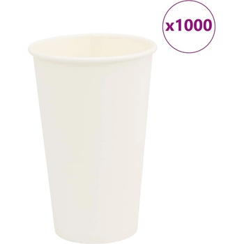vidaXL хартиени чаши за кафе 1000 бр. 16oz 400ml White (4102793)