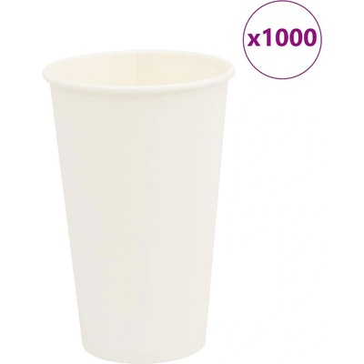 vidaXL хартиени чаши за кафе 1000 бр. 16oz 400ml White (4102793)