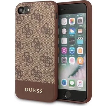 GUESS iPhone 7/8/SE 2020 Brown Hard Case 4G Stripe Collection (GUHCI8G4GLBR)