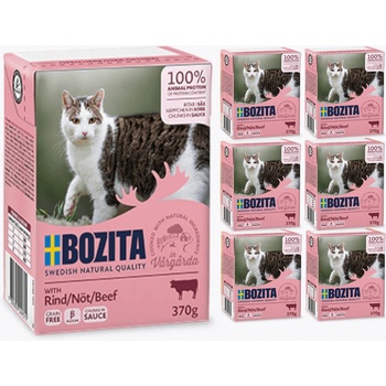 Bozita Kúsky mačky v hovädzej omáčke 6 x 370 g