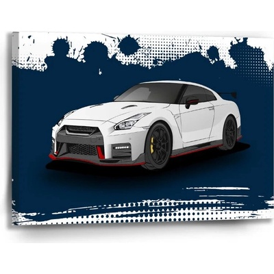 Sablio Obraz Nissan GTR 35 Modrý - 90x60 cm