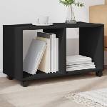 vidaXL Подвижен шкаф, черен, 72x33x42, 5 см, инженерно дърво (853138)