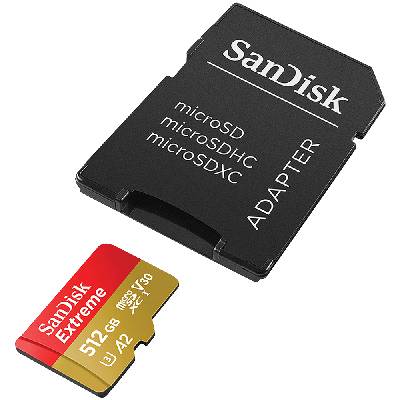 Extreme microSDXC 512GB + SD Adapter + 1 year Rescue (SDSQXAV-512G-GN6MA)